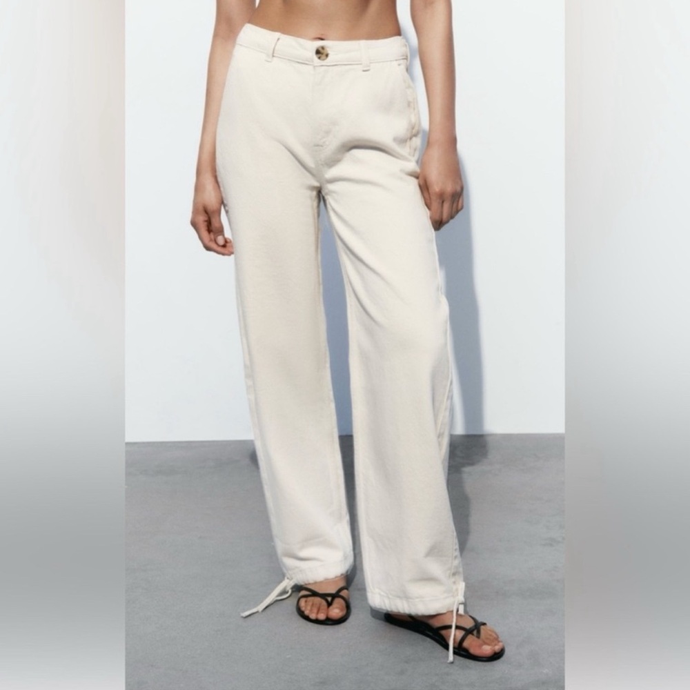 •Unavailable• Zara High Waist Z975 Drawstring Cuff Jogger Pants S - Picture 4 of 5